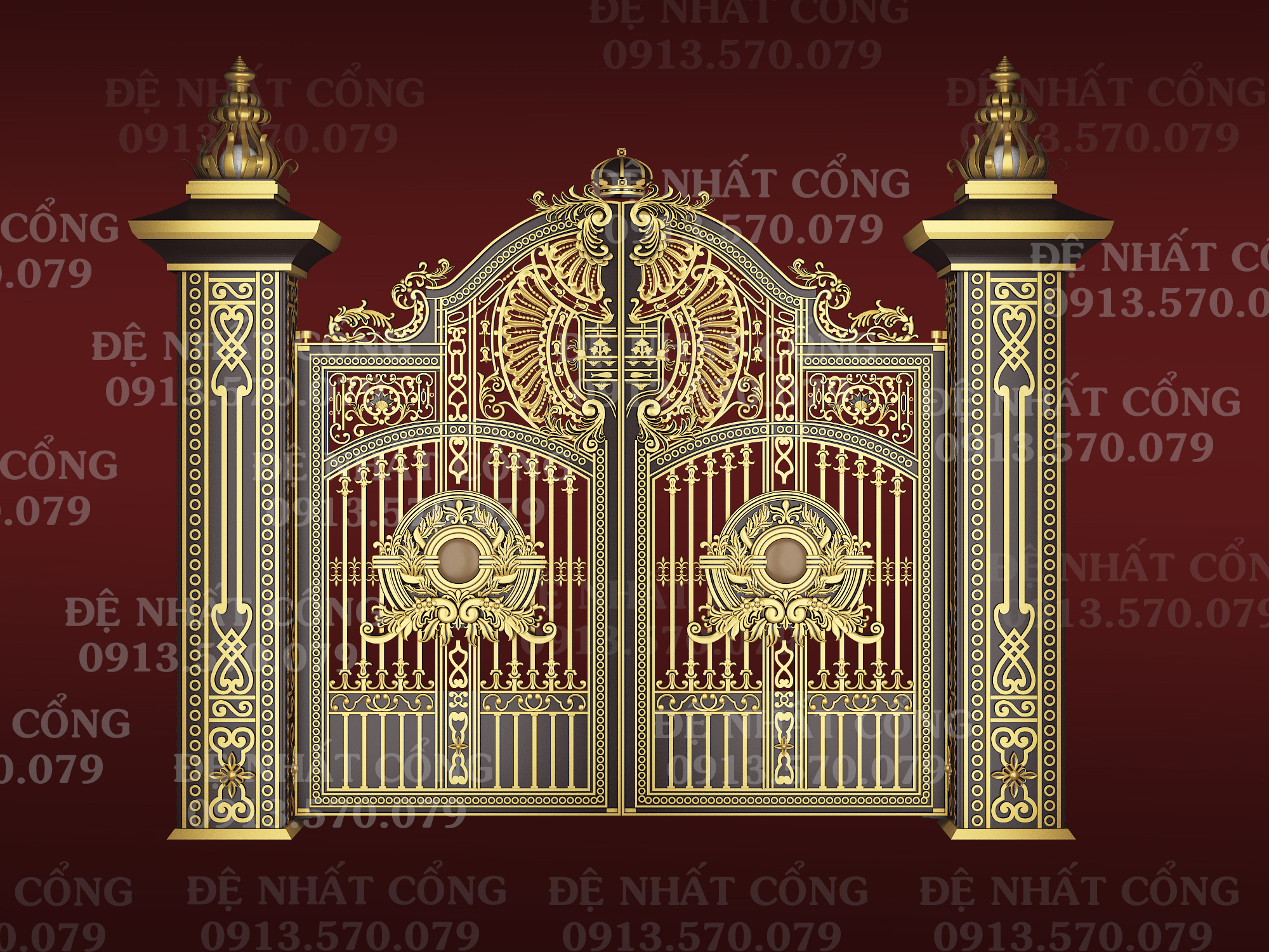 CỔNG NHÔM ĐÚC - C104